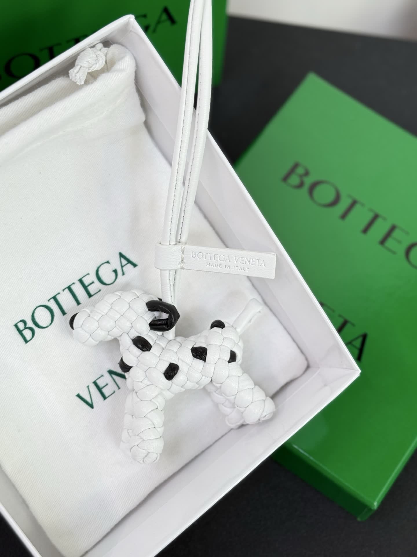 Bottega Veneta Leather Dog Charm